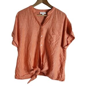 Charter Club Linen Top in Coral